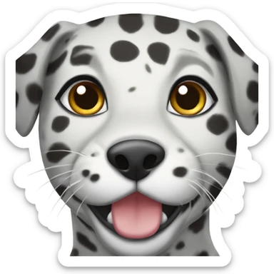 black and white female catahoulla leopard sticker