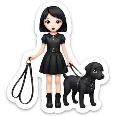 Homme 4 pattes fille Gothique derrière qui le tien en laisse  sticker