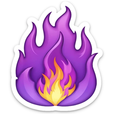 plain purple fire sticker