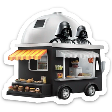 Realistic Darth Vader’s plastic dream house built food truck  sticker