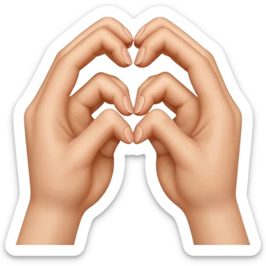 Corazón uniendo los dedos corazon y pulgar entre dos manos sticker