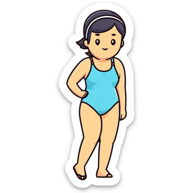woman in swimsuit enjoying summer sticker