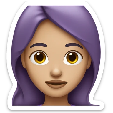 girl sleeping in purple tones sticker