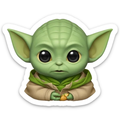 Cute Baby Yoda head sticker