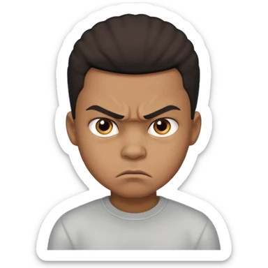 Angry  Mad black boy with low taper  sticker