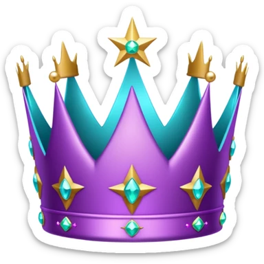 Feeling purple cian crown shine star glitter sticker