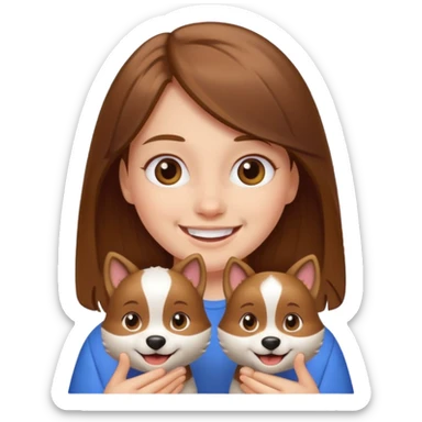 Fille brune et blanche qui a un ongle entre les canines sticker