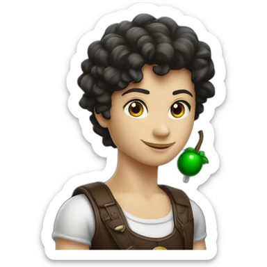 Mate imperial cuero negro con bombilla con esmeralda sticker