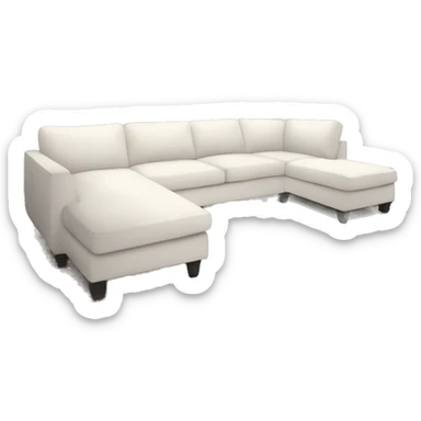 white sectional couch with pillows sticker