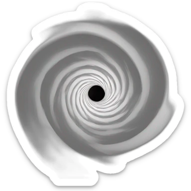 white 3d spiral in black hole sticker