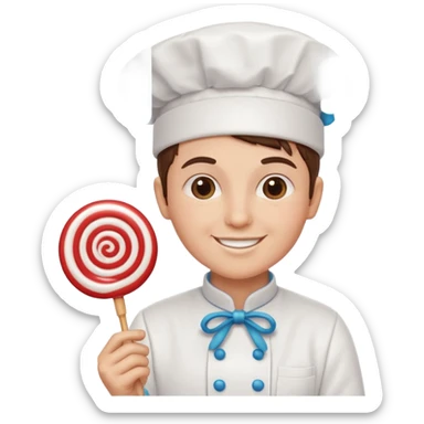 Baker + lollipop wand, Candy Chef. sticker