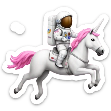 Astronaut riding a pink unicorn sticker