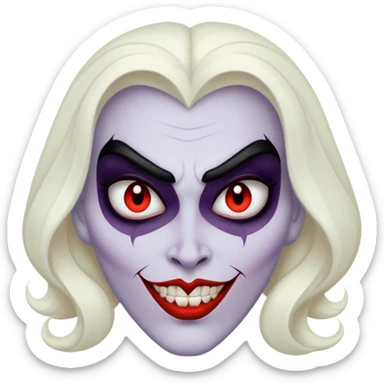 Evil Disney villain face sticker