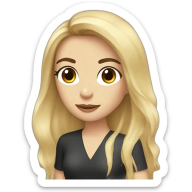 fernando alonso in woman version with black and long hair sticker