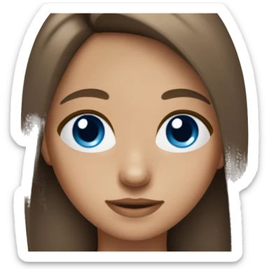 A girl with blue eyes brown hair and freckles sticker