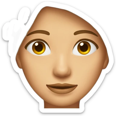 mujer pelo castaño hasta los hombros con anteojos cuadrados y ojos castaños sticker