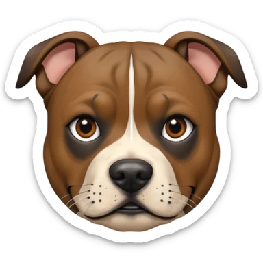 brindle staffordshire bull terrier head & shoulders sticker