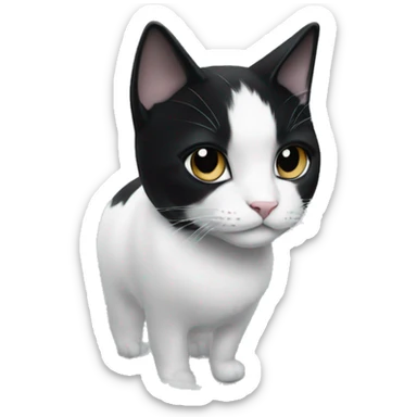 a black and white cat in a transparent vase sticker