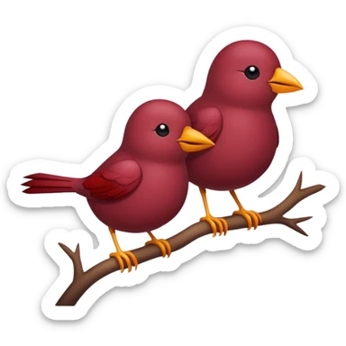 Two burgundy birds sticker