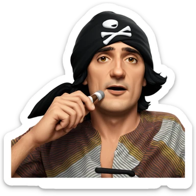 striped shirt parody with hat sticker