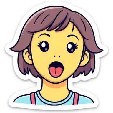 Choking girl emoji x eyes tounge out  sticker