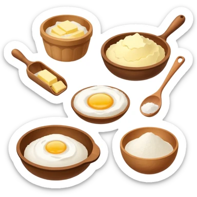 baking ingredients before preparation sticker