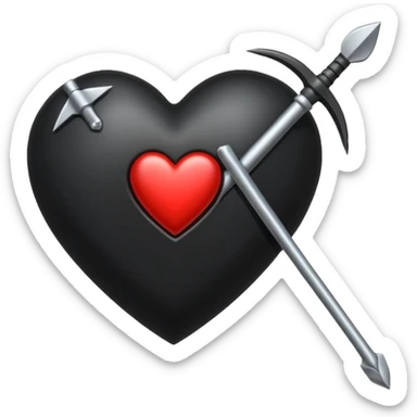 Corazón negro con una flecha sticker