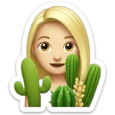 blonde with cactus sticker
