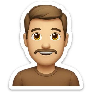 a guy in a brown shirt that says zxz on it sticker