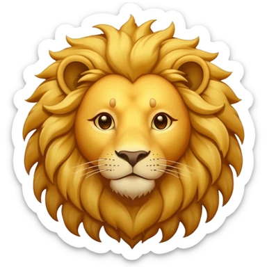 Realistic lion with a sun behind it sticker