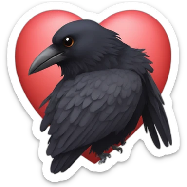 Crow in a heart sticker