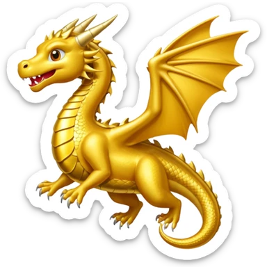 Dragón color dorado  sticker