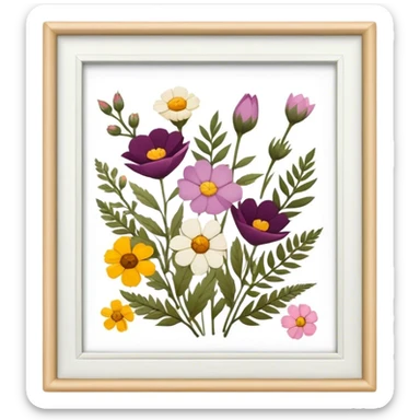 framed pressed florals sticker