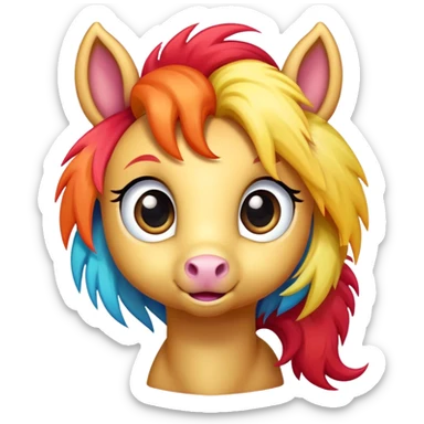 A cute cartoon pony with big eyes sticker