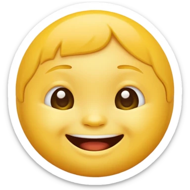 down syndrome smile emoji yellow sticker