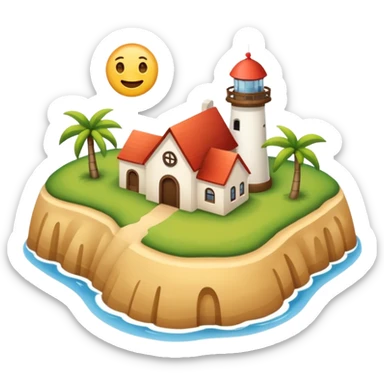 Mach mir einen einfachen Emoji von der Insel Sylt, wie wenn man sie von oben sehen würde auf einer Landkarte  sticker