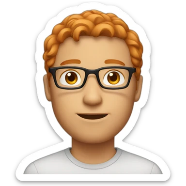A guy with glasses and ginger hair sticker