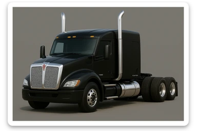 Render this 2026 Kenworth T680 Flat Top semi sleeper with maximum photorealism—true-to-life proportions, lighting, chrome, and paint reflections, no air filters, flat top sleeper cab clearly visible, no background. Match the look of a real truck photo. sticker