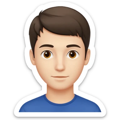 Young man with French crop hair sticker