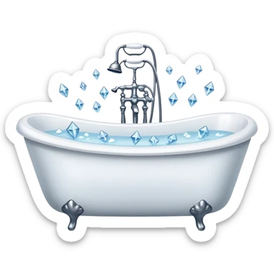 bathtub filled with white diamonds sticker