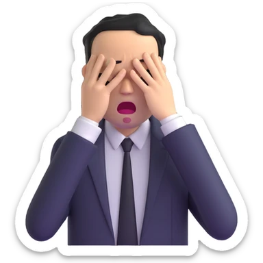 businessman in suit crying at work sticker