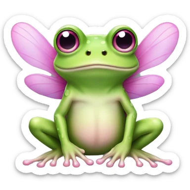 Fairy frog with pink wings  sticker