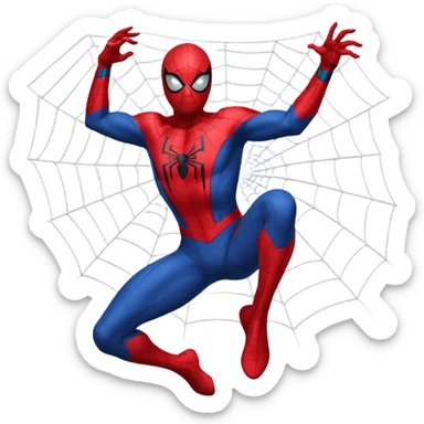 Spider man lanzando telarañas sticker