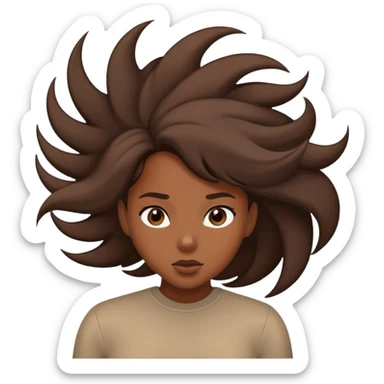 Wind blowing black girl away sticker