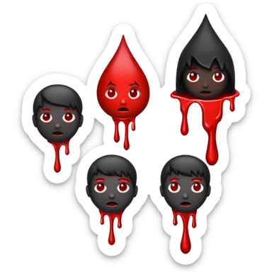 Generate a emoji with a plain white background and all capitalized black colored words  that say BLACK DISCIPLES with the bottom letters very bottoms dripping down like blood that start out black but turn red halfway down the black drips all of them sticker