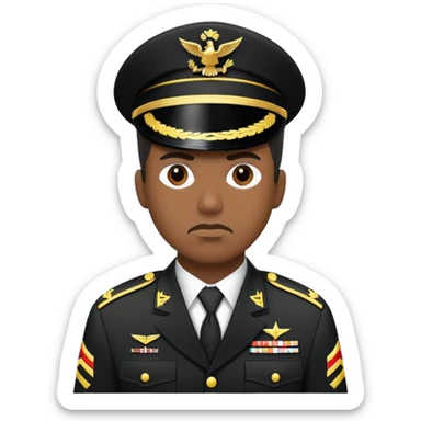 Black Army Soldier in the rank of major sticker