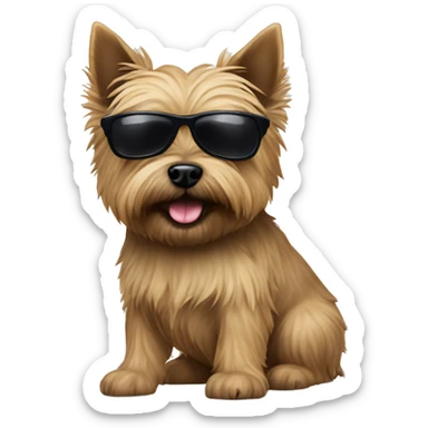 Cairn terrier with  sunglasses pooping sticker