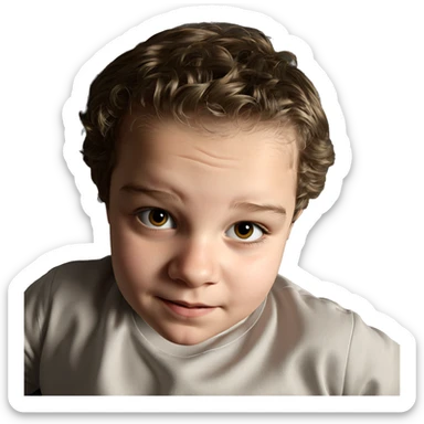 portrait of a young boy sticker