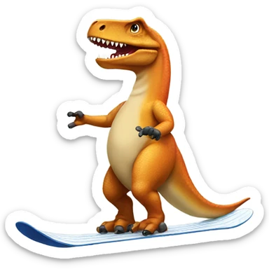 Snowboard dinosaur sticker