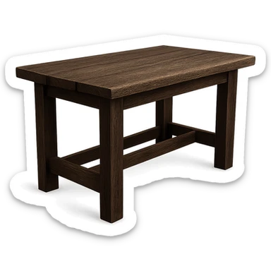 rectangle wooden table, rustic, dark wood, visible texture, no background sticker
